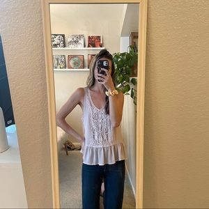 Light pink chiffon Lauren Conrad peplum tank
